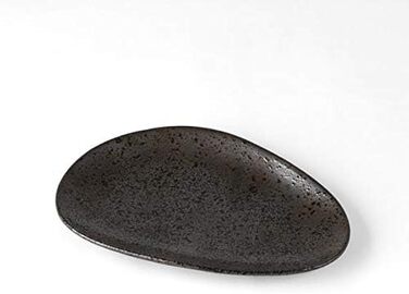 Арена Реактивный фарфор на 4 персоны (овальная тарелка 27 см, черная)