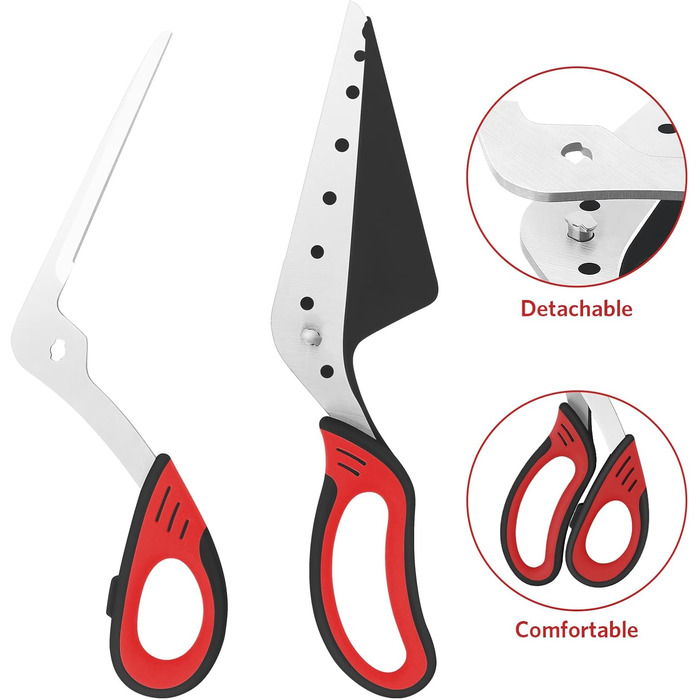 Ножиці для піци 27 см, червоний/чорний Vutyvve