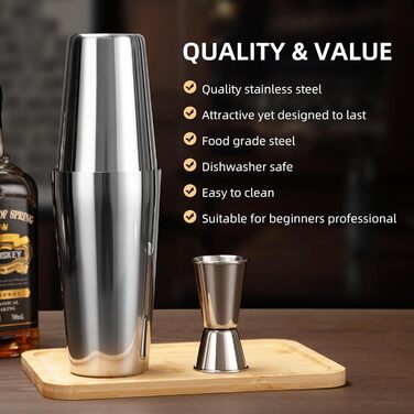 Набор для коктейлей из нержавеющей стали 15 предметов Cinnani