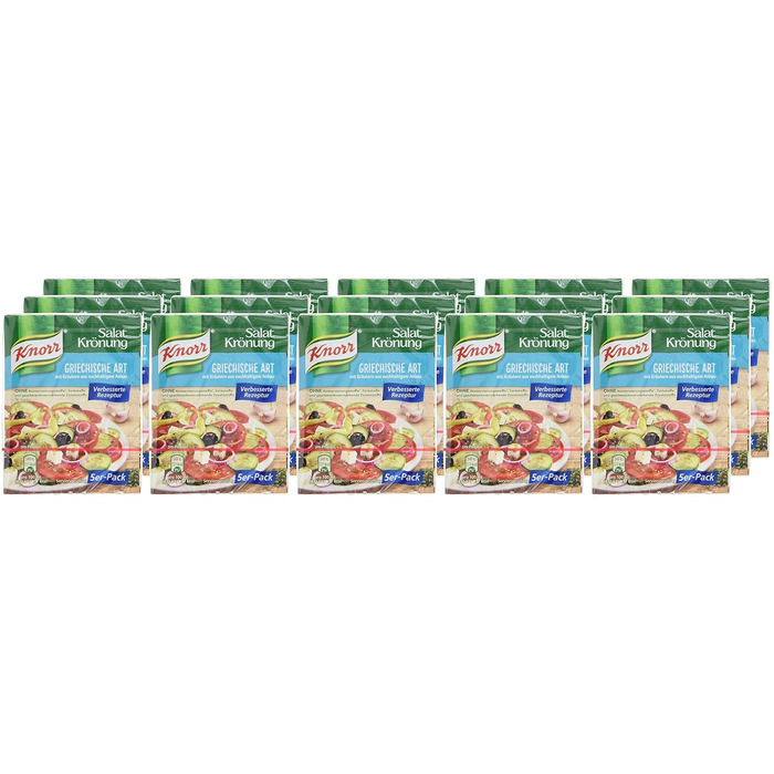 Заправка для салату Knorr у грецькому стилі для смачної заправки для салату з натуральними інгредієнтами* 15 шт. 52 мл
