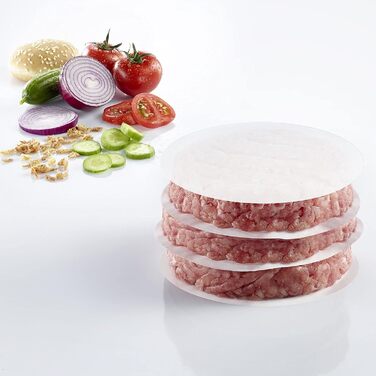 Гамбургерниця Westmark з підйомником - Ø 12 см Прес для бургерів можна наповнити завдяки нижній кривизні підйомника, алюміній/пластик, Uno Plus, (сріблястий/чорний) (пластик, Ø 11,5 см папір)
