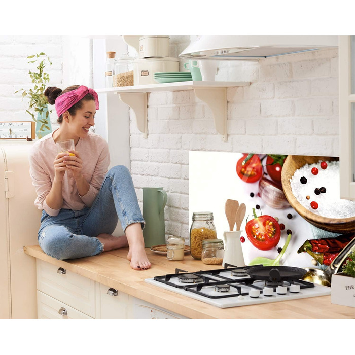 Стеклянная панель кухонного фартука 80х60 см GRAZDesign