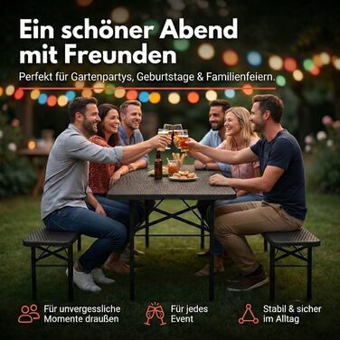 Складаний набір столу та дві лавки ALBATROS