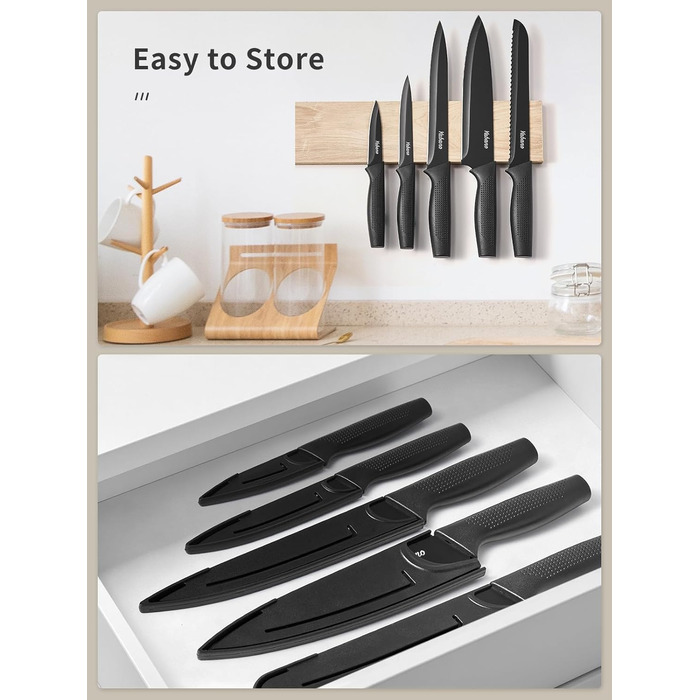 Набор кухонных ножей с точилкой Yabano