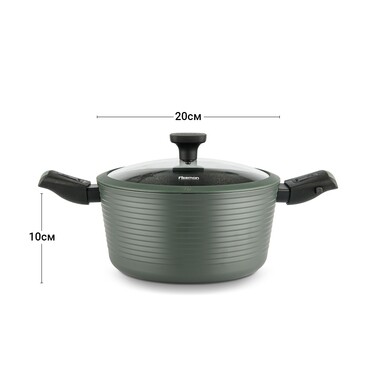 Каструля Fissman BRILLIANT 20x10см / 2,6л зі знімними ручками (14381)