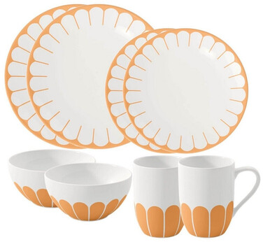 Набір столового посуду на 2 персони, 8 предметів, жовтий Fleur Villeroy & Boch