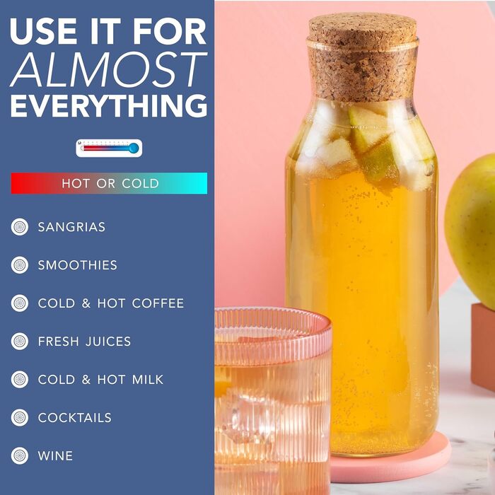 Стеклянная бутылка-графин 1 л HEFTMAN