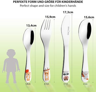 Детские столовые приборы Зверушки, набор 4 предмета Koru Kids