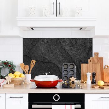 Дизайнерський кухонний фартух з алюмінієвого композиту, кухонний фартух, товщина 3 мм, 60x100 см, (колір &quotSlate Black&quot)