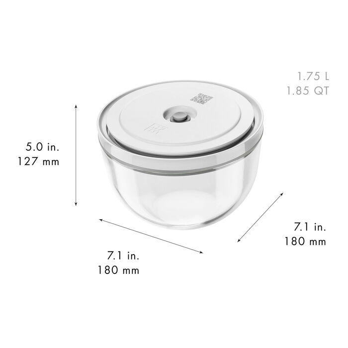 Миска с вакуумной крышкой 18 см, прозрачное стекло Fresh & Save Zwilling