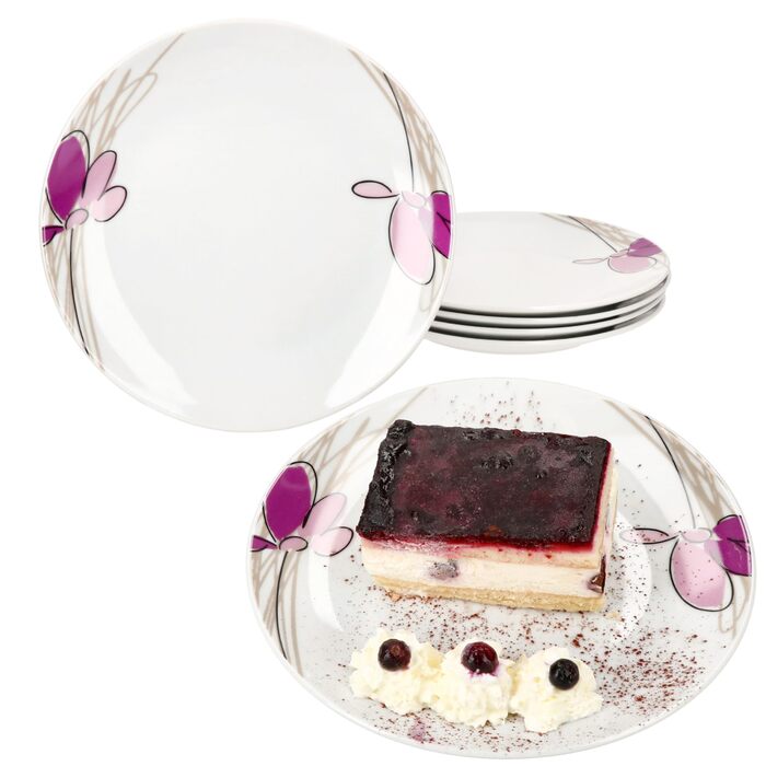 Набір із 6 тарілок з квітковим декором MamboCat