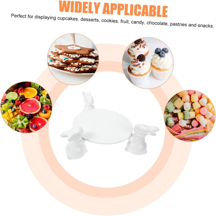 Керамічна тарілка для торта з кроликами 24,5 см VICASKY