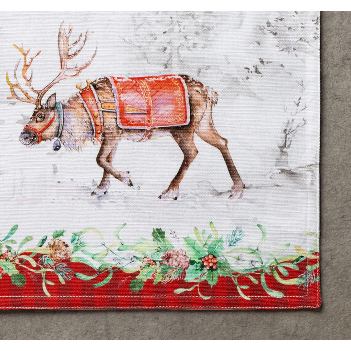 Бавовняні килимки для серветок, набір з 4 шт. , декоративні килимки для серветок, пасхальні килимки, що миються, для свят, вечерь, весни, літа (33 см x 48 см) (05 - Різдвяна традиція), 39Hermine 100