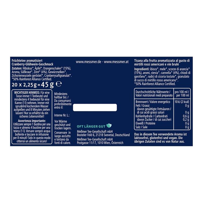 Чай Месмер - 48 чайних пакетиків 24 видів Атмосферний дизайн для демонстрації Різдвяний календар ідеально підходить як подарунок Фруктовий та трав&39яний чай (ЗІГРІВАЄ СЕРЦЕ, 20 чайних пакетиків)