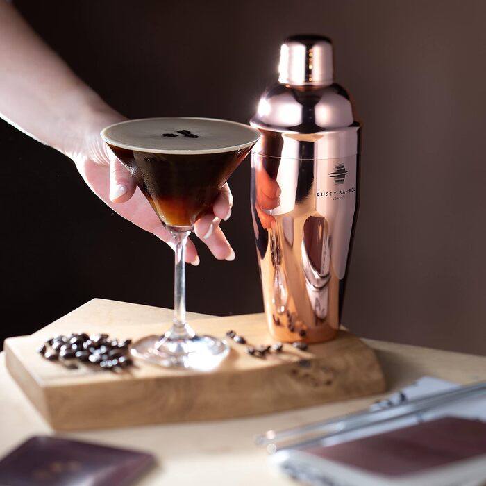 Набір для приготування коктейлів рожеве золото Rusty Barrel
