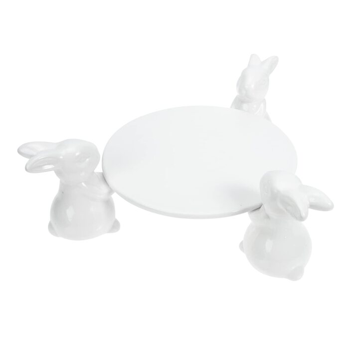 Керамічна тарілка для торта з кроликами 24,5 см VICASKY