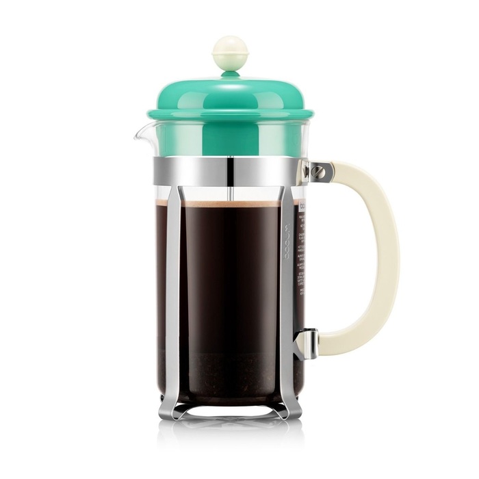 Френч-прес 1 л на 8 чашок, зелений, кремовий Caffettiera Bodum