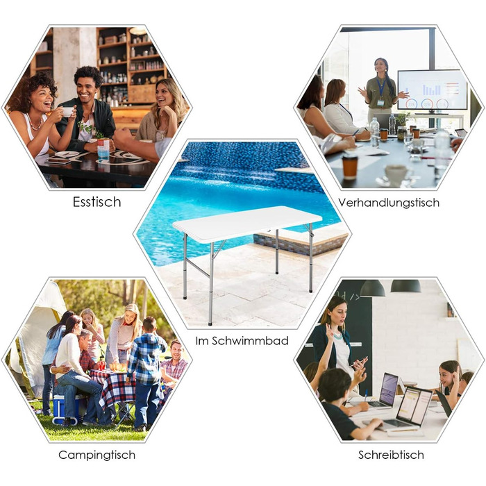 Складной кемпинговый стол белый RELAX4LIFE