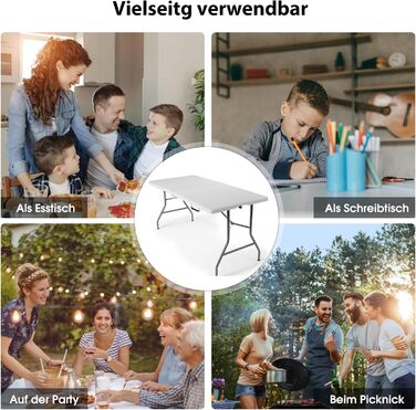 Складной кемпинговый стол белый KOMFOTTEU