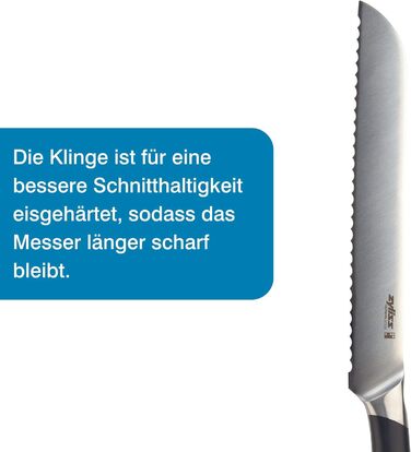 Нож для хлеба Zyliss E920268 Comfort Pro, немецкая нержавеющая сталь, черная ручка, кухонный нож, можно мыть в посудомоечной машине, гарантия 25 лет
