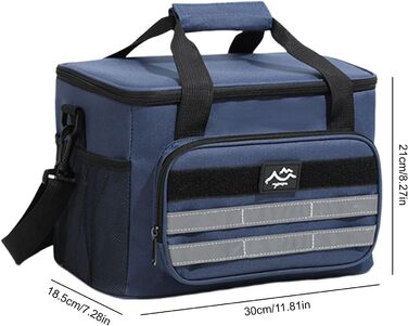 Універсальна термосумка для їжі, термобокс для ланч-боксу для дорослих - водонепроникне зберігання напоїв, грудного молока, для використання в дорозі, на риболовлі, пікніках, у походах, на барбекю, у школі, на роботі, темно-синій