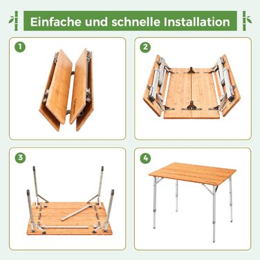 Складний бамбуковий стіл для кемпінгу 65 x 50 см KingCamp