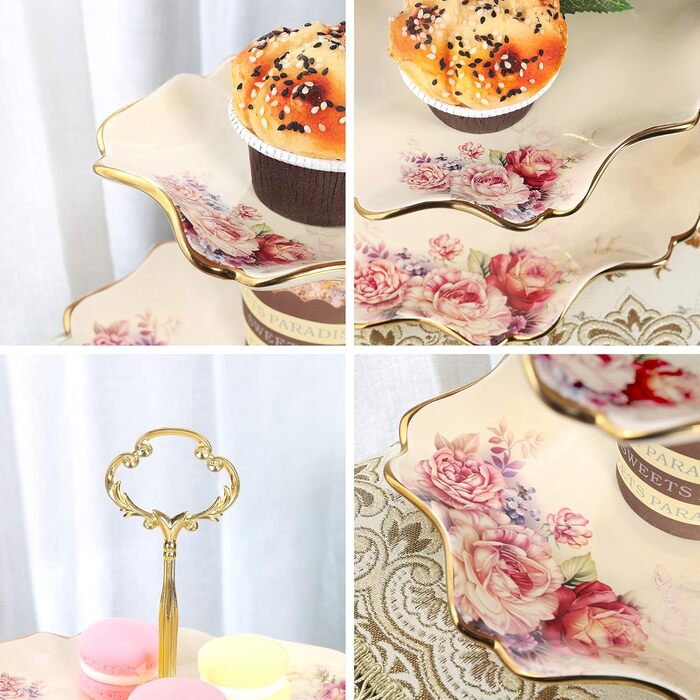 Ярусний етажерка з квітковим візерунком 32 см fanquare