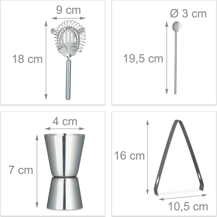 Набір для коктейлів 5 предметів Relaxdays