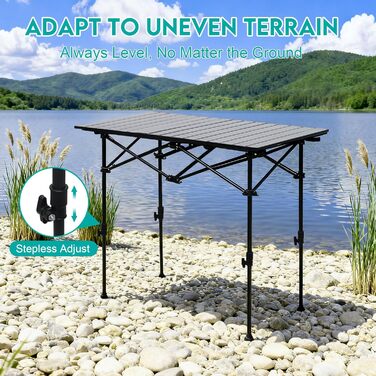 Складной кемпинговый стол 95 x 55 см черный ZOESTORAGE