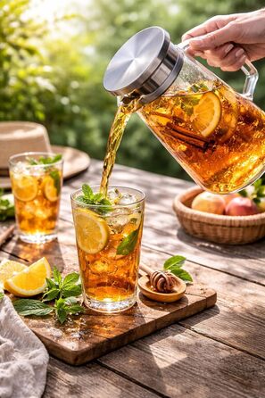 Скляний графін з кришкою 1,5 л WOODFLAME DECO AND MORE