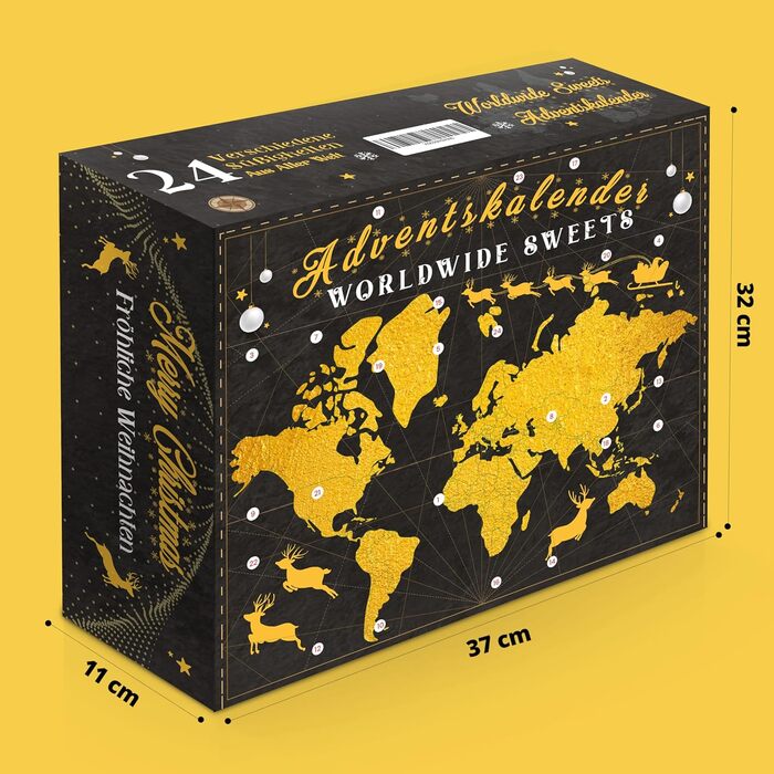 Адвент-календар 2025, снеки Worldwide Sweets 24 х 20 г, MeerBach & Rose