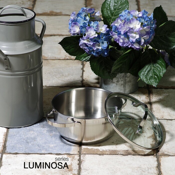 Каструля зі скляною кришкою Fissman LUMINOSA 20x9,5 см на 3 л (5333)