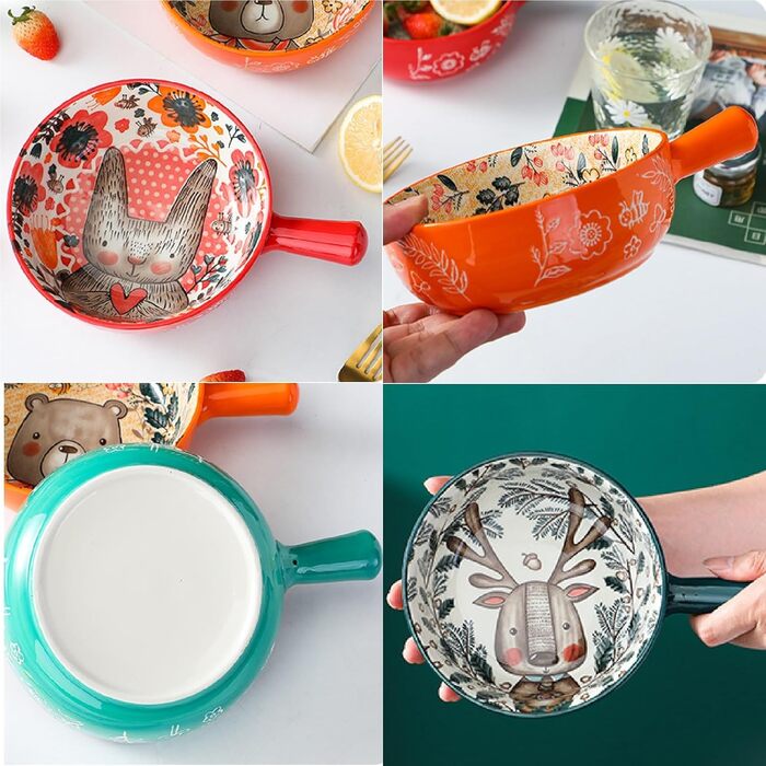 Керамічна супова миска з ручками 650 мл XNSHUN