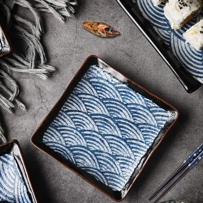 Набір посуду для суші на 2 персони, 10 предметів, Синя хвиля Artcome