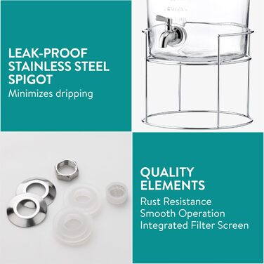 Диспенсер для напитков с металлической подставкой 8 л Navaris