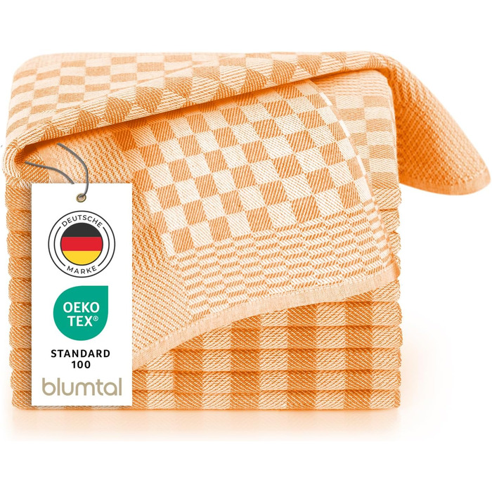 Кухонні рушники бавовняні 50 x 70 см, набір 10 предметів, помаранчеві Blumtal