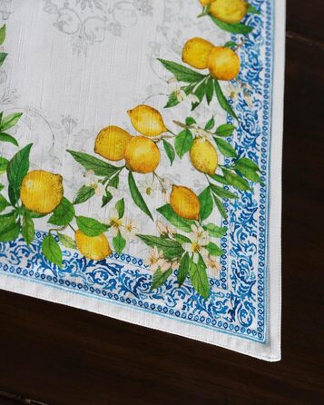 Серветки Maison d&39Hermine зі 100 бавовни, набір з 4 шт. , декоративні серветки, пасхальні серветки, що праються, для свят, вечерь, весни, літа (33 см x 48 см) (030 - Cedrat)