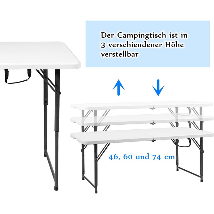 Складной кемпинговый стол белый RELAX4LIFE