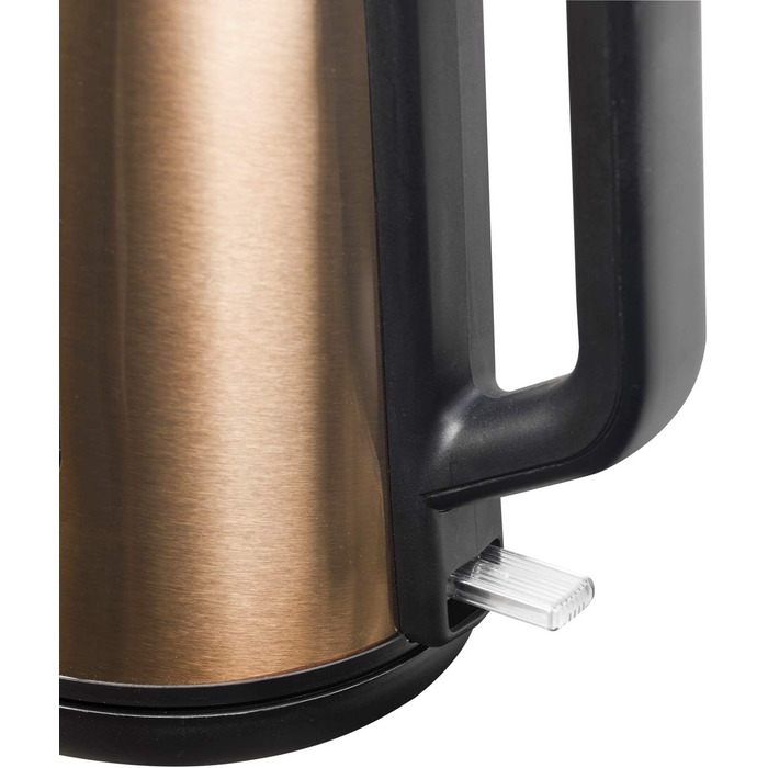 Чайник Bestron з основою 360, в т.ч. автоматична зупинка приготування та захист від сухого ходу, об'єм 1,7 л, 2200 Вт, AWK2200BW, колір чорний / дерево (мідь)