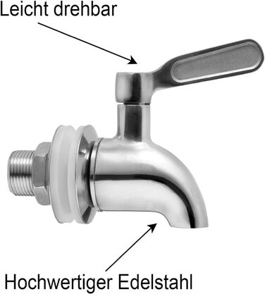 Скляний диспенсер для напоїв з краном 8 л astor24