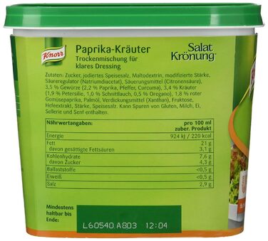 Заправка для салату Knorr Art (Легко готується, універсальна заправка для салату) 1 упаковка (1 x 1 кг) (Перці, 500 г (1 упаковка))
