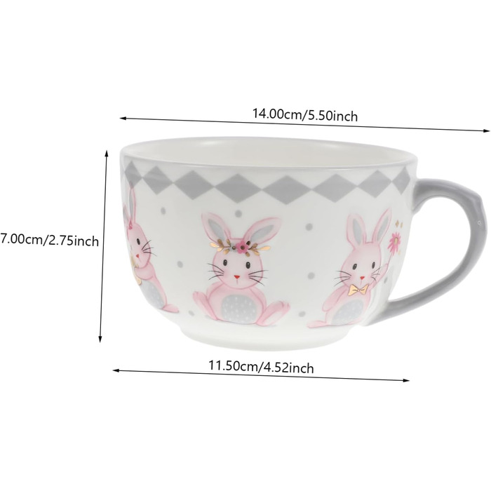 Керамічна чаша для супу у вигляді кролика 450 мл ABOOFAN