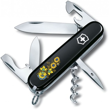 Ніж Victorinox Spartan Ukraine 91мм/12функ/чорн /Квіти