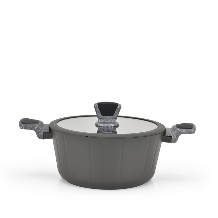 Каструля Fissman зі скляною кришкою STELLA 24x11,5 см 4,2 л алюміній з антипригарним покриттям (4286)