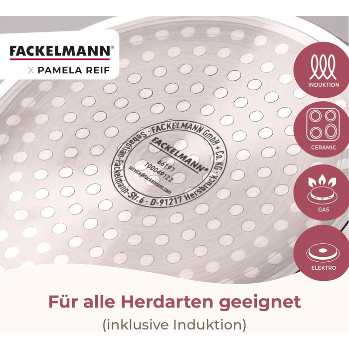 Сотейник 1,2 л со стеклянной крышкой 16 см, пастельно-бежевый Pamela Reif Fackelmann