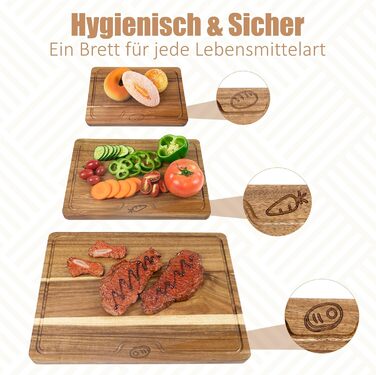 Набір з 3 обробних дощок з акацієвого дерева з підставкою Aututer