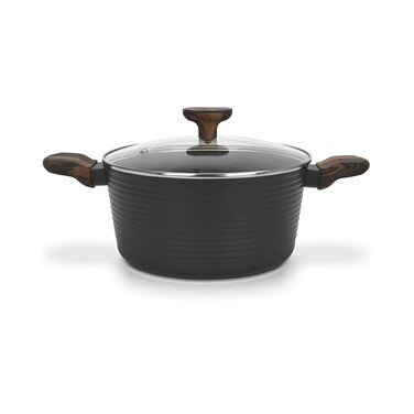 Кастрюля Fissman 24x12 см/4,6 л CUISINE со стеклянной крышкой алюминий с антипригарным покрытием (14593)