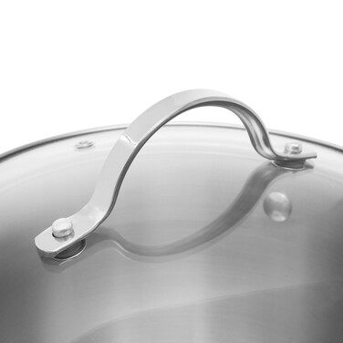 Ковш Fissman TIERNO 16x9,5 см/1,5 л со стеклянной крышкой нержавеющая сталь (5488)