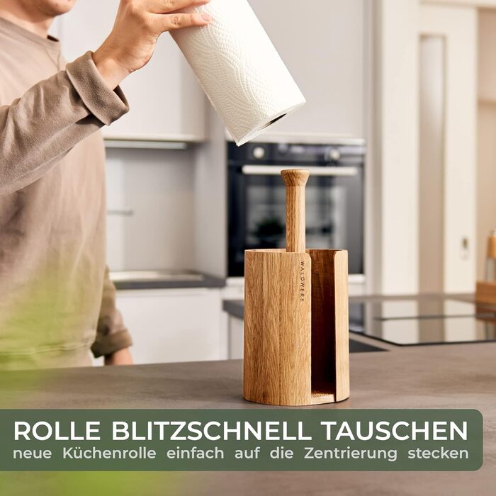 Тримач для кухонних рулонів, дерево дуба WALDWERK