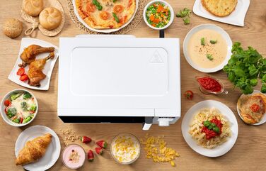 Мікрохвильова піч Gorenje MO20A3WH / 20 л / 800 Вт / AquaClean / AutoMenu / Сенсорне керування / LED дисплей / Функція розморожування / 5 рівнів потужності / Блокування від дітей / Електронна / Біла